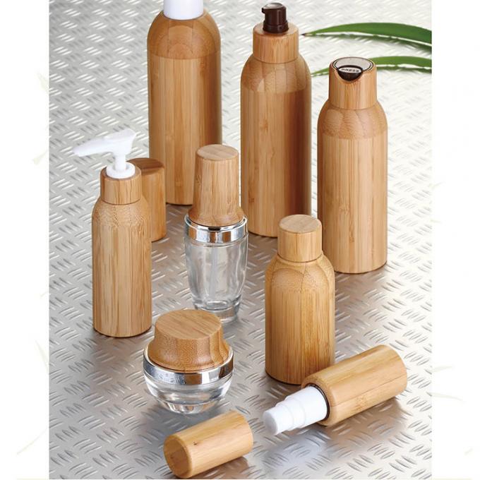 Wooden cream pump bottle 50g 100g bamboo cream jar,natural bamboo