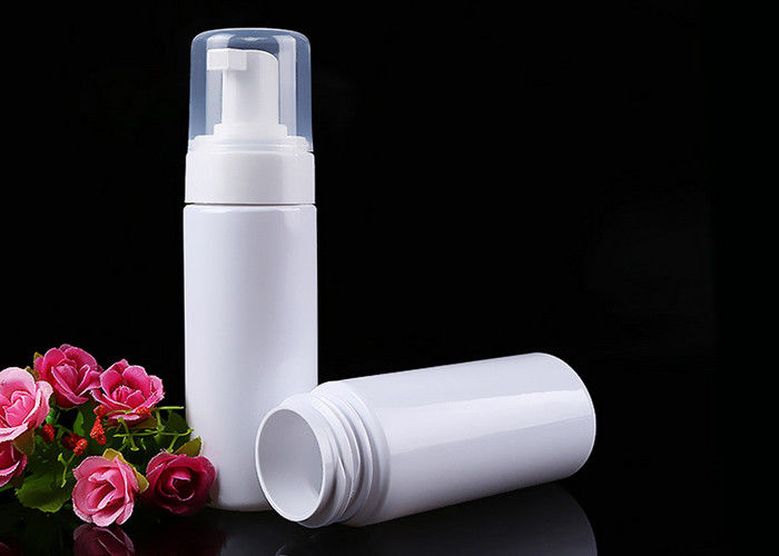 White 100ml PET Plastic Bottles Cleanser Foam Packaging With Pump Sprayer