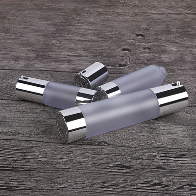 15ml 30ml 50ml 80ml 100ml Custom Frosted Silver Airless Pump Bottle Refill Lotion Cream