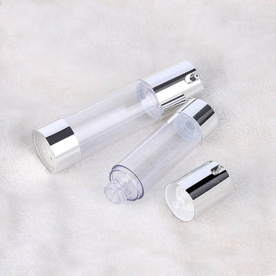 Silver Plastic PP Round Aluminum Cap Cream Airless Bottles 15ml 30ml 50ml 80ml 100ml