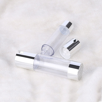 Silver Plastic PP Round Aluminum Cap Cream Airless Bottles 15ml 30ml 50ml 80ml 100ml