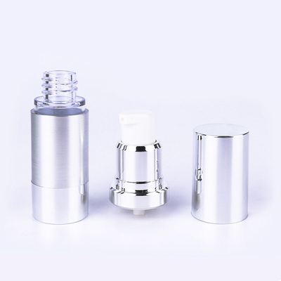 Silver Round Eye Cream Airless Bottle 80ml Plastic AS Snap On