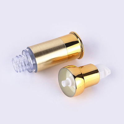 Pearly Gold Plastic Aluminum Airless Pump Bottle Lotion Vacuum Cosmetic Bottle 15ml