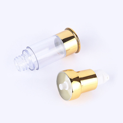 10ml - 30ml Cosmetic Plastic Airless Bottle Gold Refillable Twist Lotion Pump Packaging