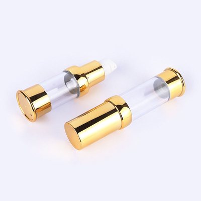 10ml - 30ml Cosmetic Plastic Airless Bottle Gold Refillable Twist Lotion Pump Packaging