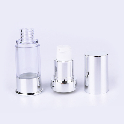 Aluminum Cap Clear AS Plastic Dispensing Serum Bottle With Pump 10ml - 30ml