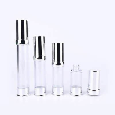 Aluminum Cap Clear AS Plastic Dispensing Serum Bottle With Pump 10ml - 30ml