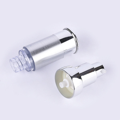 Plastic Airless White Polish Customized Lotion Bottle10ml - 30ml Silver Body