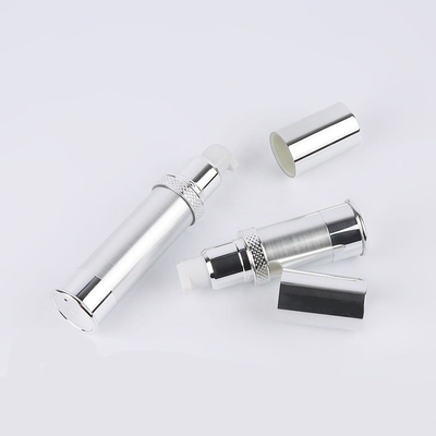 Airless Plastic Silver Aluminum Slimline Lotion Pump Dispenser 10ml - 30ml Unique Collar