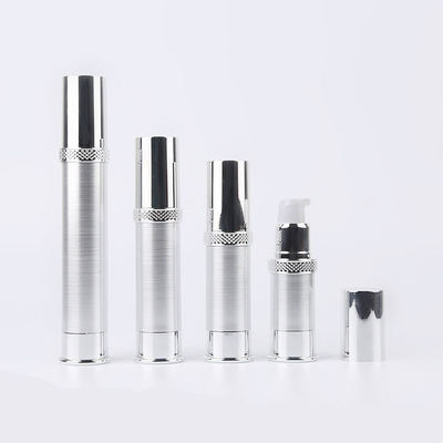 Airless Plastic Silver Aluminum Slimline Lotion Pump Dispenser 10ml - 30ml Unique Collar