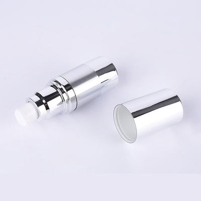 Silver Airless Cosmetic Bottles 10ml - 30ml Aluminum Multiple Capacity Lotion Bottle Pump