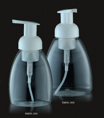 300ml Square PET Plastic Clear Bottle With Foam Pump Cosmetic Packaging