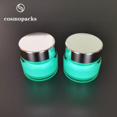 Light Green Round Facial Mask Cosmetic Cream Jars 30g Good Sealing