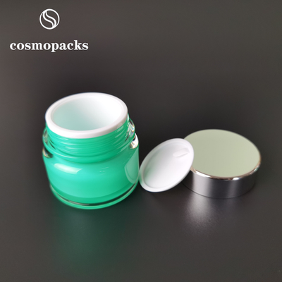 Light Green Round Facial Mask Cosmetic Cream Jars 30g Good Sealing