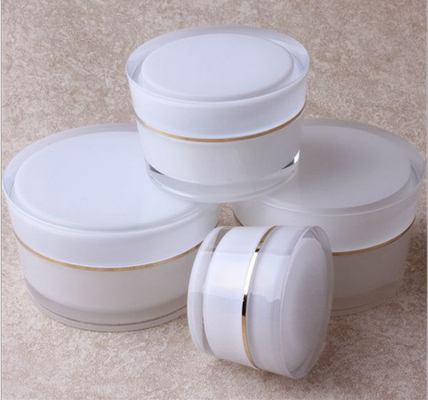 15g Luxury White Face Cream Containers Round Double Cosmetic Acrylic Jar