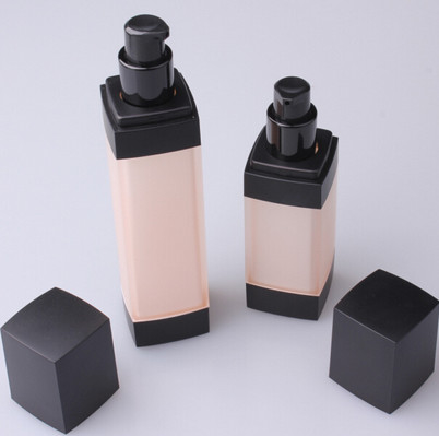 Square Serum Lotions Pink PMMA Skincare Bottle 30ml Airless Pump Bottle Cosmetic Containers