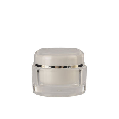 Double Wall Acrylic Round Hair Care Skincare Cream Jar Packaging With Dome Cap 15g 30g 50g