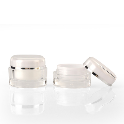 Double Wall Acrylic Round Hair Care Skincare Cream Jar Packaging With Dome Cap 15g 30g 50g