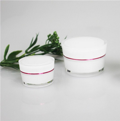 Natural Acrylic Oval Shape Cosmetic Cream Jars Wide Mouth With Aluminum Cap 50g