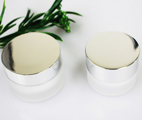 Natural Acrylic Oval Shape Cosmetic Cream Jars Wide Mouth With Aluminum Cap 50g