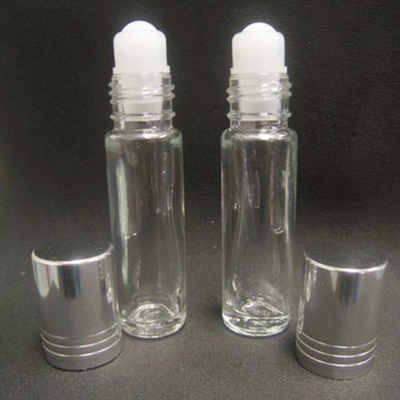 18ml White Plastic Tall Empty Roll On Bottle Screw Cap Mini Eye Cream Skin Perfume