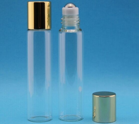 Customized Packaging Gold Plastic Massage Oil Roll On Bottle With Screw Up Caps