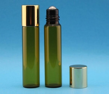 Customized Packaging Gold Plastic Massage Oil Roll On Bottle With Screw Up Caps