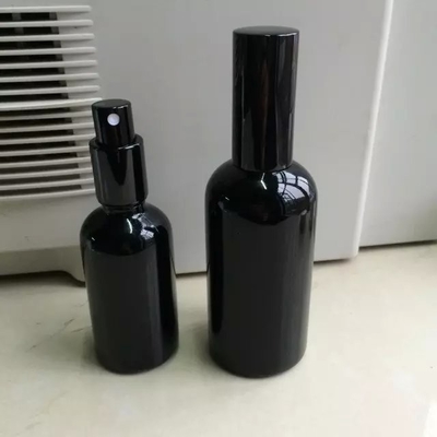 Black Essential Oil Serum Slip Shoulder Glass Dropper Bottle With Screw Cap