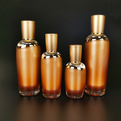 Gold Luxury Acrylic Cosmetic Beauty Packaging Bottles / Jar 30ml 1oz