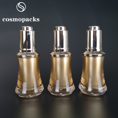 Modern Gold Luxury 15ml Perfume Acrylic Essential Oil Bottle With Dropper Oil