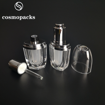 Luxury 15ml Acrylic Glass Dropper Bottle Plastic Serum Bottle For Personal Care