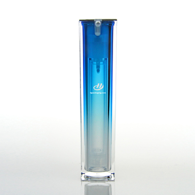 Lightweight Blue 50ml Acrylic Airless Square Lotion Bottle With Pump Sprayer