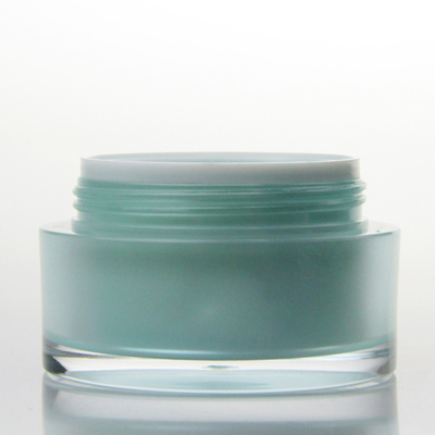 Empty Green Face Cream Acrylic Cosmetic Jar 30g With Skin Care Cream