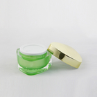 15G Green Irregular Acrylic Plastic Cream Jar For UV Gel Cosmetic Packaging