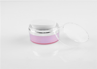 Empty Pink Eye Cream Lotion Container Double Wall Acrylic Powder Jars 30g 50g