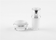 White Transparent Acrylic Jar Round Double Cosmetic Face Cream Jars 50g