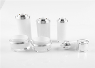 White Transparent Acrylic Jar Round Double Cosmetic Face Cream Jars 50g