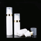 Cylindrical 15ML White PP Plastic Airless Pump Bottle With Snap Lotion Pump