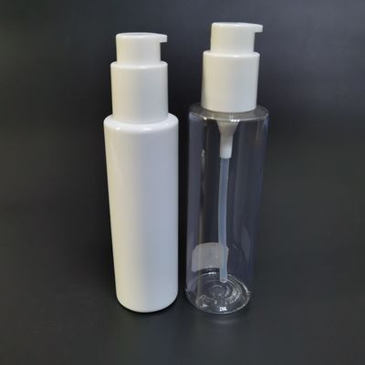 Empty 120ml Refillable White Pet Plastic Body Lotion Shampoo airless Pump Bottle