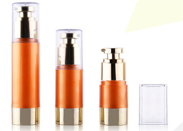 Shiny Gold AS 50ml Plastic Cosmetic Jars , Facial Airless Dispenser Bottles 