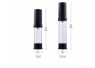 Plastic Small Airless Cosmetic Bottles 5ml 10ml Black Refillable With OEM