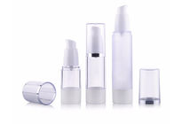 Clear Frosted Airless Pump Bottles Cosmetic 15ml 50ml For Lotion Cream OEM