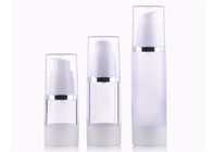 Clear Frosted Airless Pump Bottles Cosmetic 15ml 50ml For Lotion Cream OEM