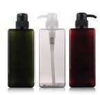 Clear Square 250ml Pet Plastic Jars , Custom Color Empty Plastic Shampoo Bottles