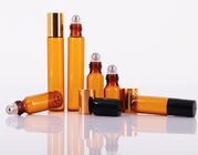  Perfume Empty Roll On Bottle 10ml Amber Glass With Metal Roller Ball