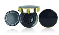 Black Round Empty Cosmetic Compact Containers Powder Case Packaging 