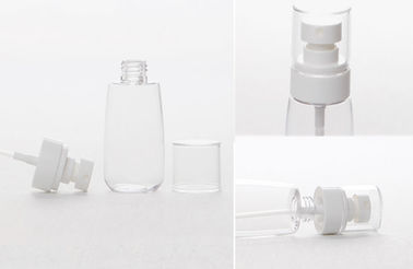 30ml 60ml Cosmetic Spray Bottle PET Clear Pump Bottle With White Spray Lids