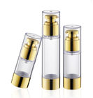 Golden Aluminum Empty Custom Cosmetic Bottles Airless Pump U Shape With Window