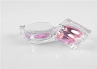 Empty Plastic Cosmetic Cream Jars ISO9001 Hot Stamping OEM With Screw Cap