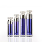 Purple Lotion Airless Pump Bottle Plastic PP Double Walled Plating For Cosmetics